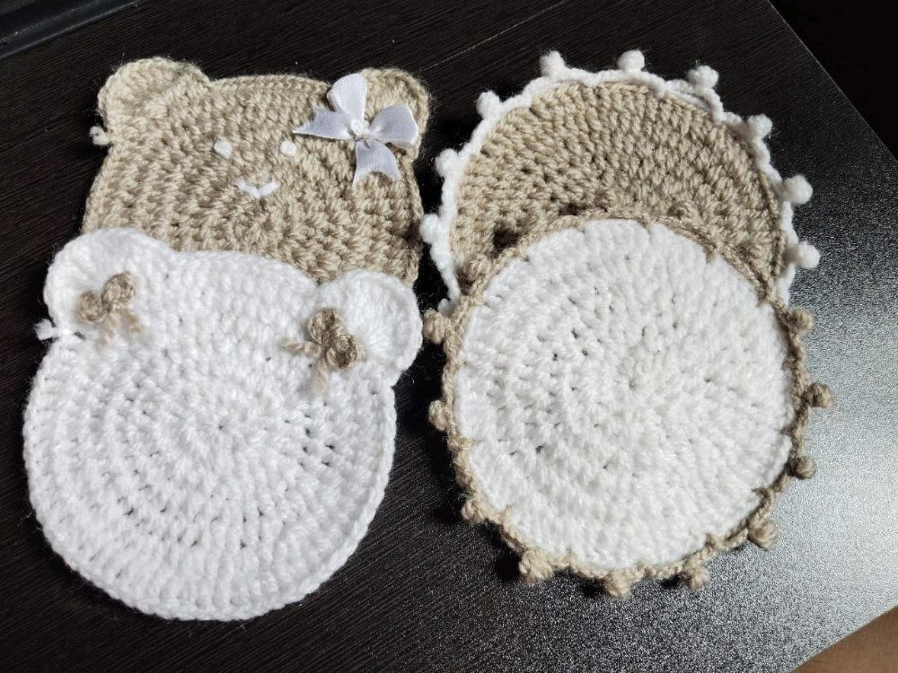 Teddy & Bobble Crochet Coasters (Set of 4)